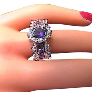 14k Gold Filled Purple & White Topaz Ring (#6)